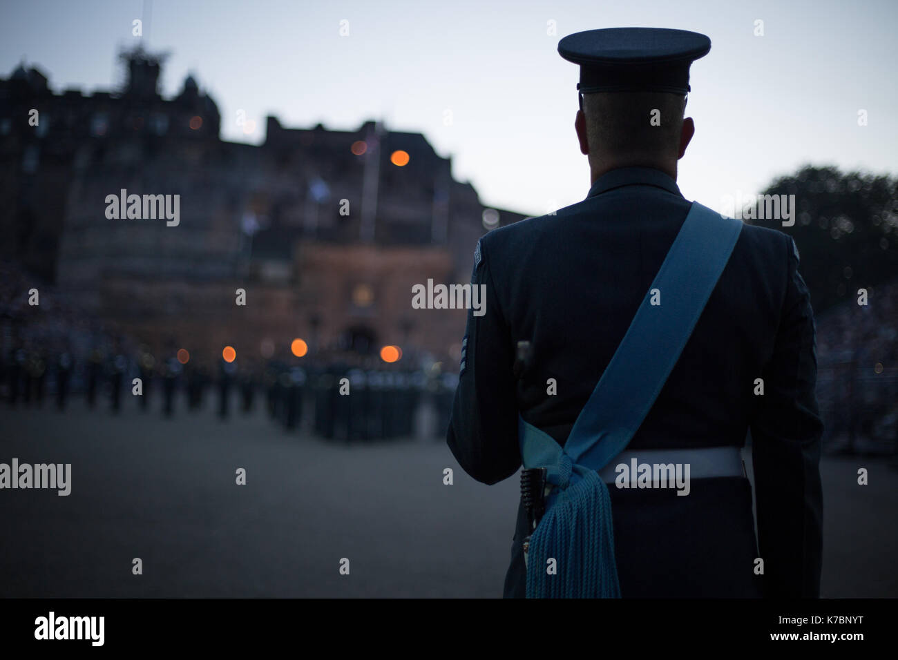 Edinburgh Royal Tattoo vor der Burg von Edinburgh, Edinburgh, Schottland, am 15. September 2017. Stockfoto