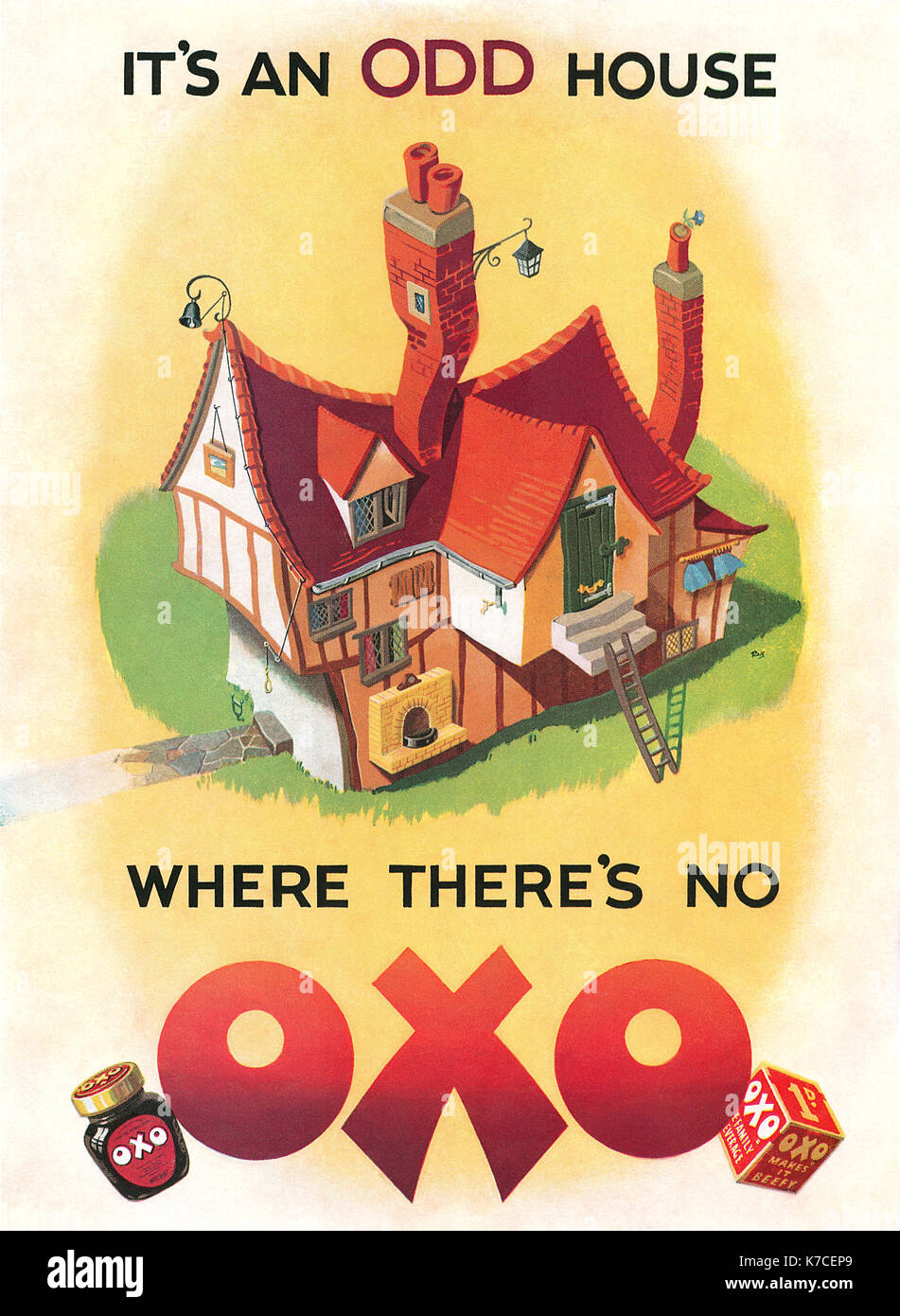 1950 britischen Werbung für Oxo. Stockfoto