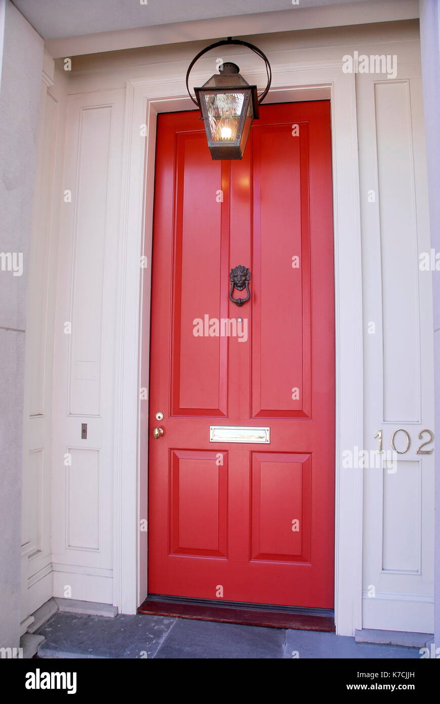 Bunte Türen in der Stadt Charleston in South Carolina Stockfoto