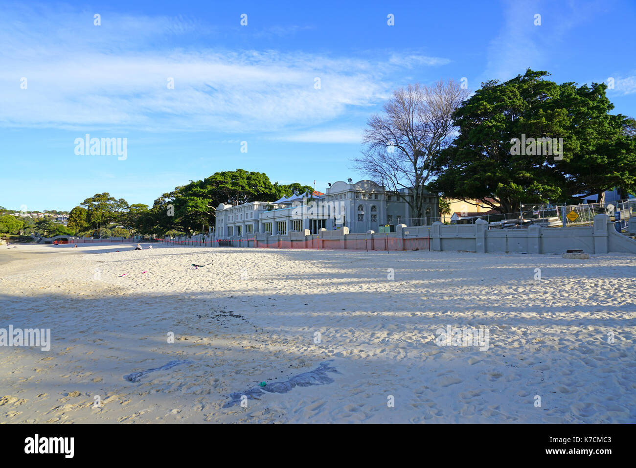 Blick auf die Balmoral Beach in Mosman, Sydney, New South Wales, Australien. Stockfoto
