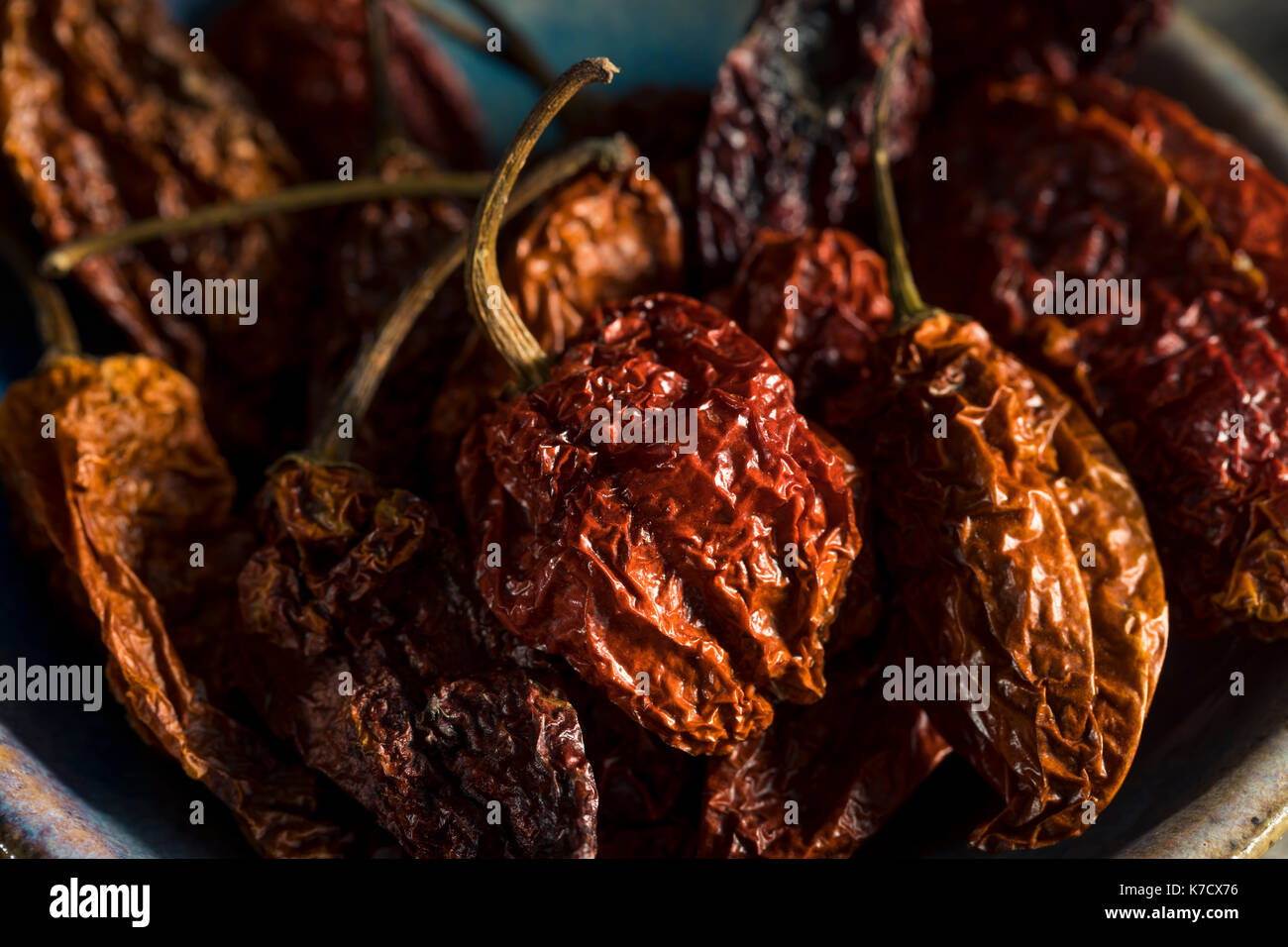 Super Pikanten Scorpion Bhut Jolokia Pfeffer Einsatzbereit Stockfoto