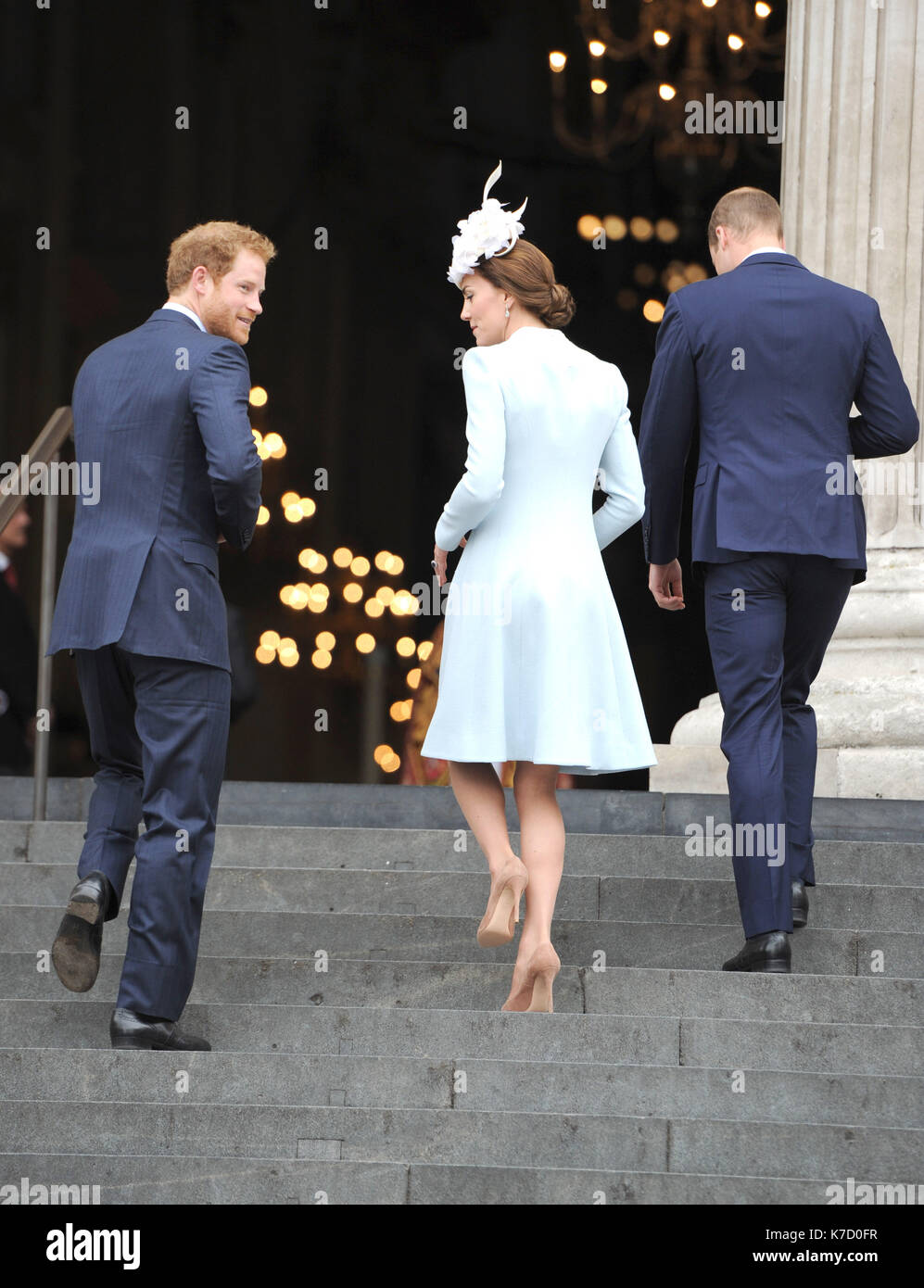 Foto muss Gutgeschrieben © Alpha Presse 079965 10/06/2016 Prinz Harry, Kate Herzogin von Cambridge Katherine Catherine Middleton und Prinz William Herzog von Cambridge an der Nationalen Dienst der Danksagung gehalten in der St. Pauls Kathedrale in London während der 90. Geburtstag der Königin. Stockfoto