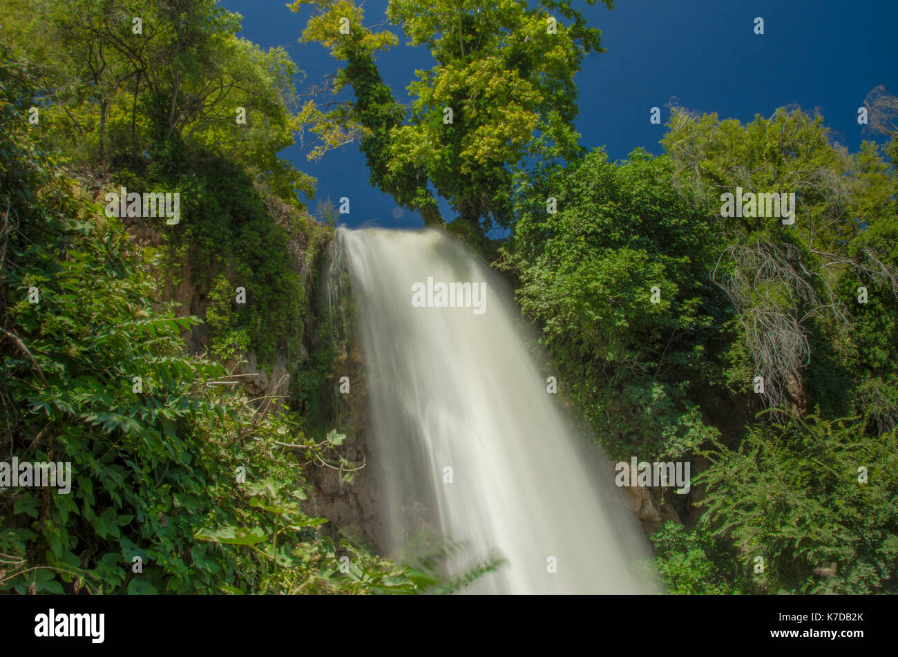 Wasserfall Szene - Langzeitbelichtung - Edessa, Griechenland Stockfoto