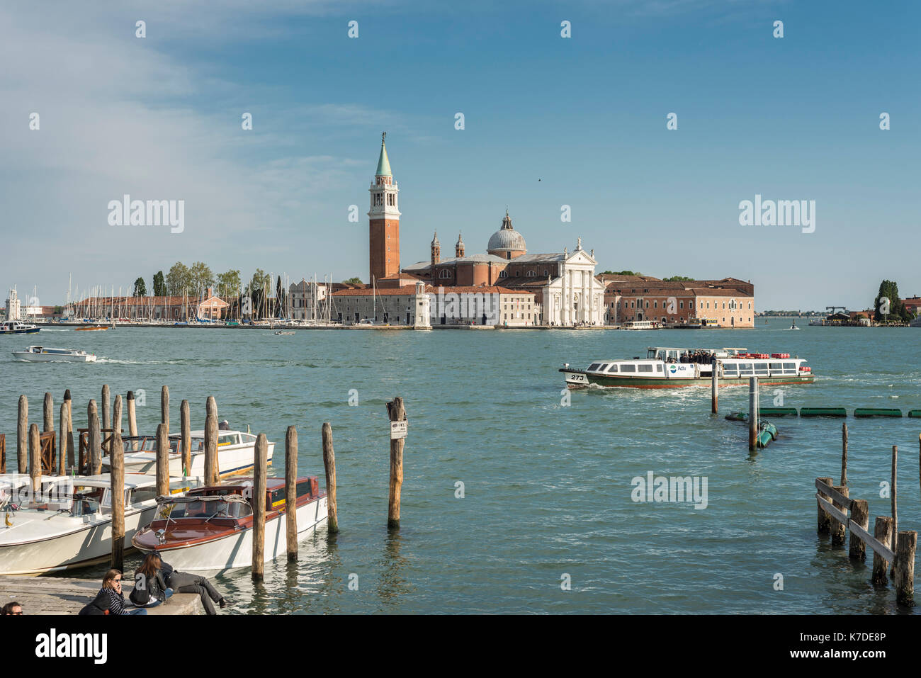 Insel San Giorgio Maggiore, Lagune von Venedig, Venedig, Venedig, Venetien, Italien Stockfoto