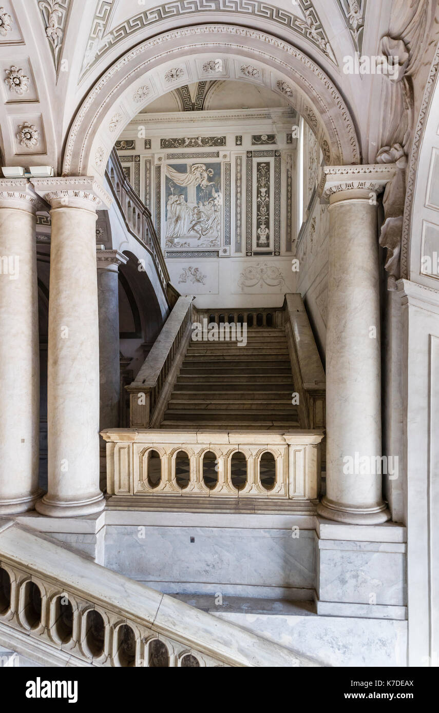 Treppe, Universität, Universita Degli Studi di Catania, ehemaliges barockes Benediktinerkloster von San Nicolò l' ArenaCatania Stockfoto