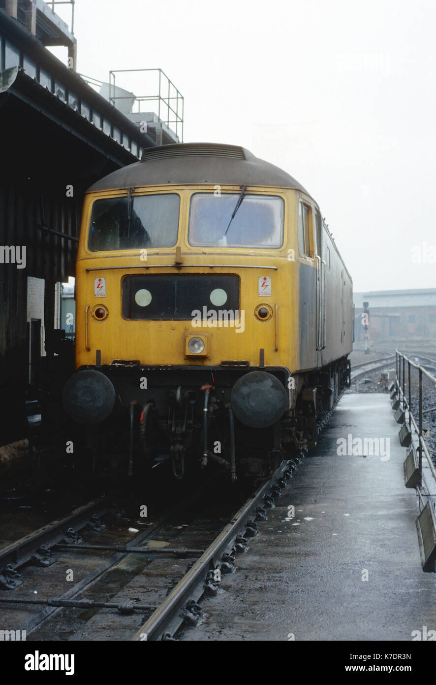Class 47 Lokomotive auf den Punkt, an Gateshead Depot, England Stockfoto