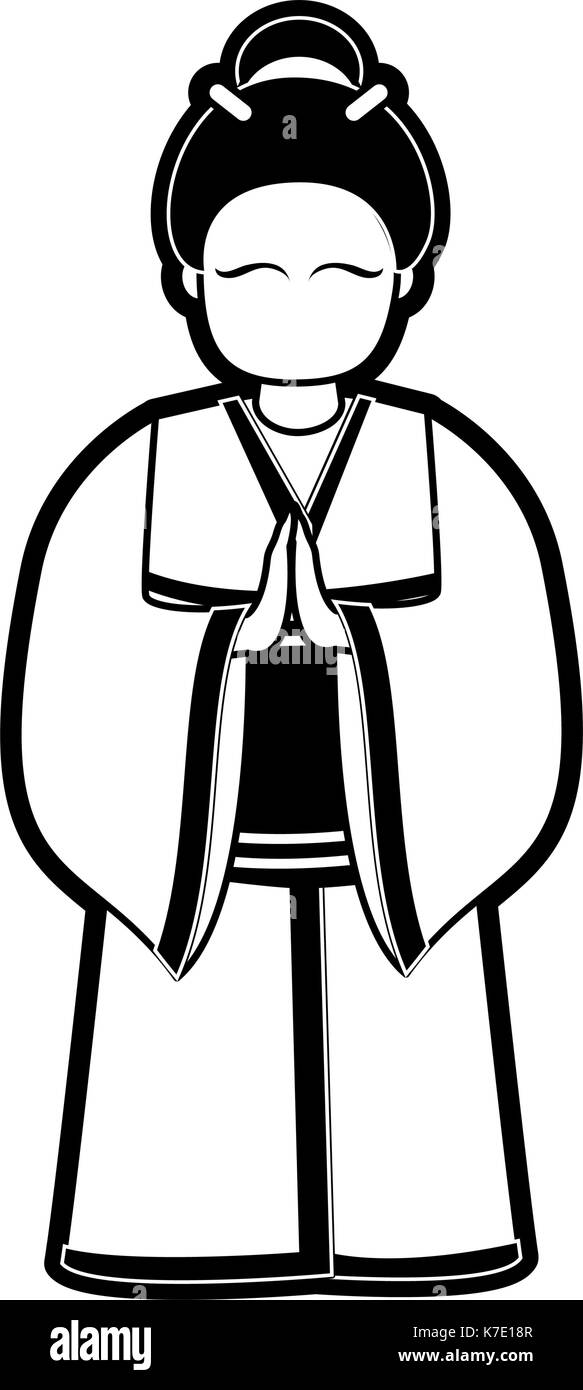 Geisha Japan ähnliche icon image Stock Vektor