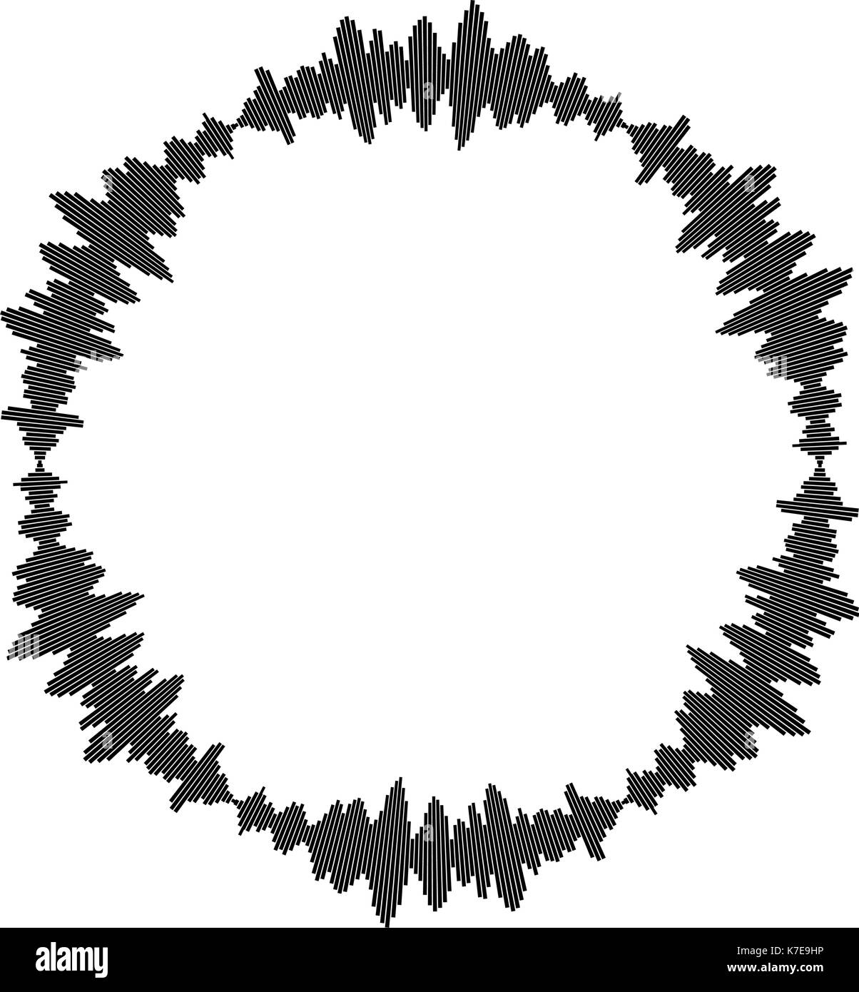 Equalizer Musik sound wave Kreis Vektor symbol Icon Design. Schöne Abbildung auf weißem Hintergrund Stock Vektor