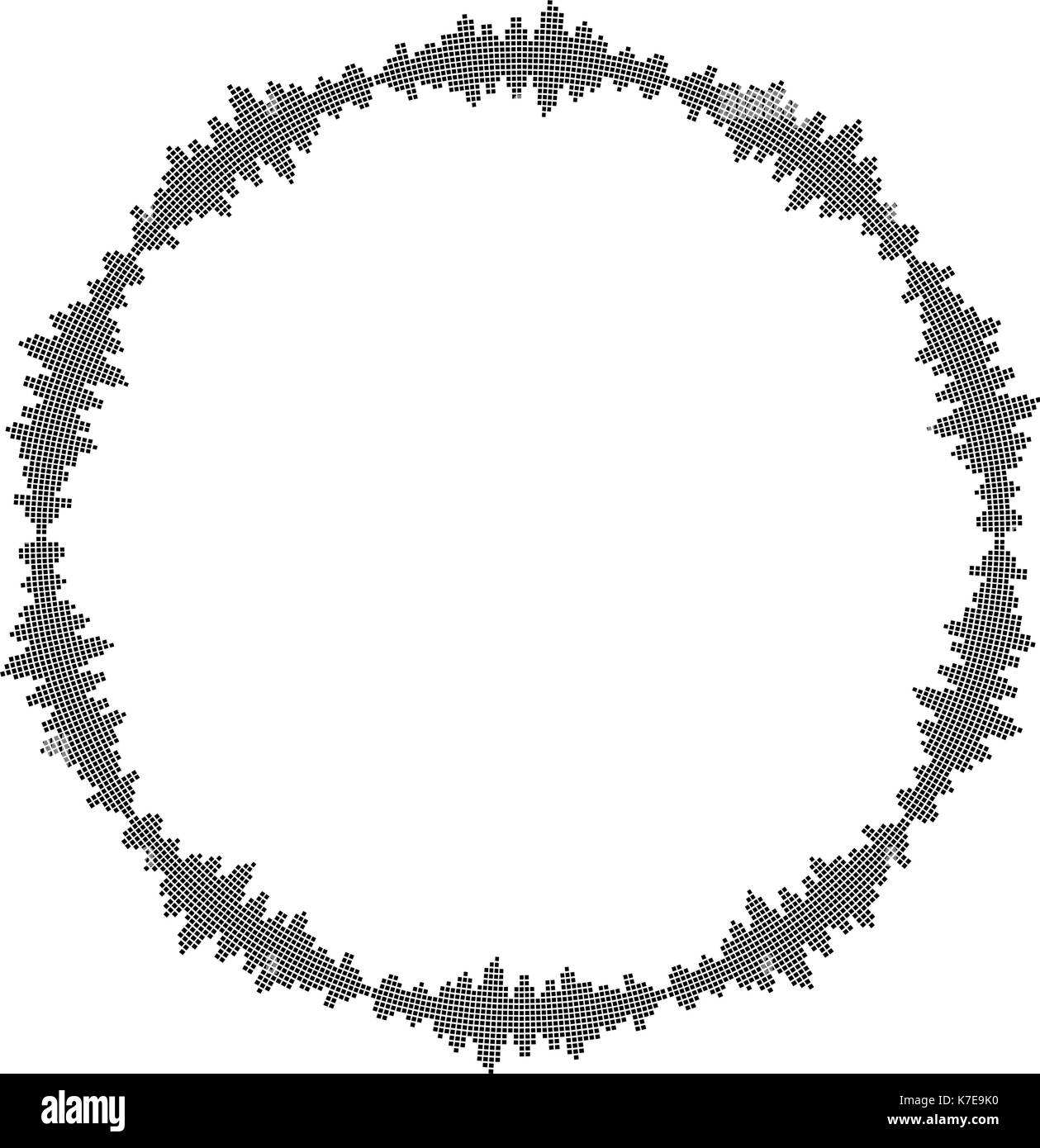 Equalizer Musik sound wave Kreis Vektor symbol Icon Design. Schöne Abbildung auf weißem Hintergrund Stock Vektor