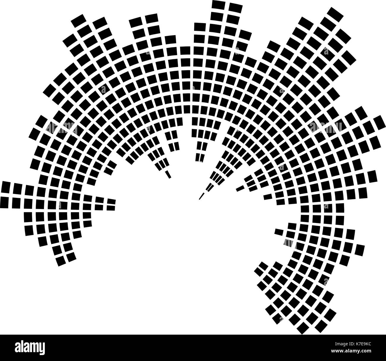 Equalizer Musik sound wave Kreis Vektor symbol Icon Design. Schöne Abbildung auf weißem Hintergrund Stock Vektor