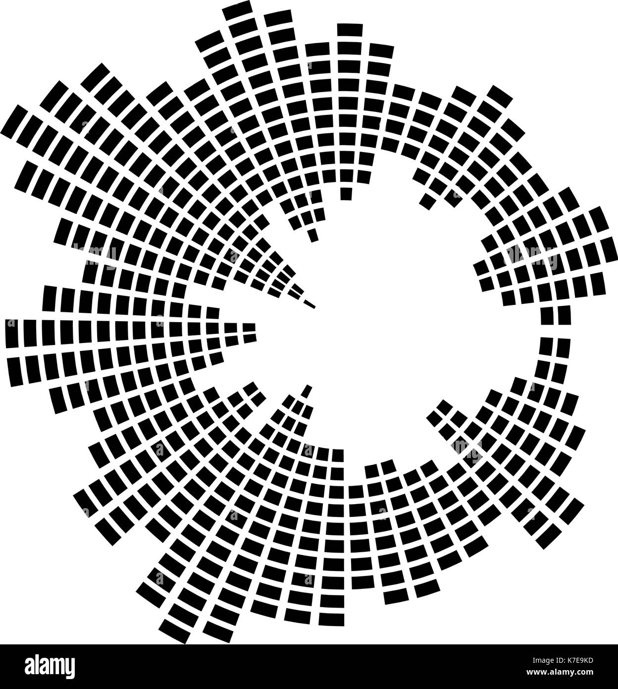 Equalizer Musik sound wave Kreis Vektor symbol Icon Design. Schöne Abbildung auf weißem Hintergrund Stock Vektor