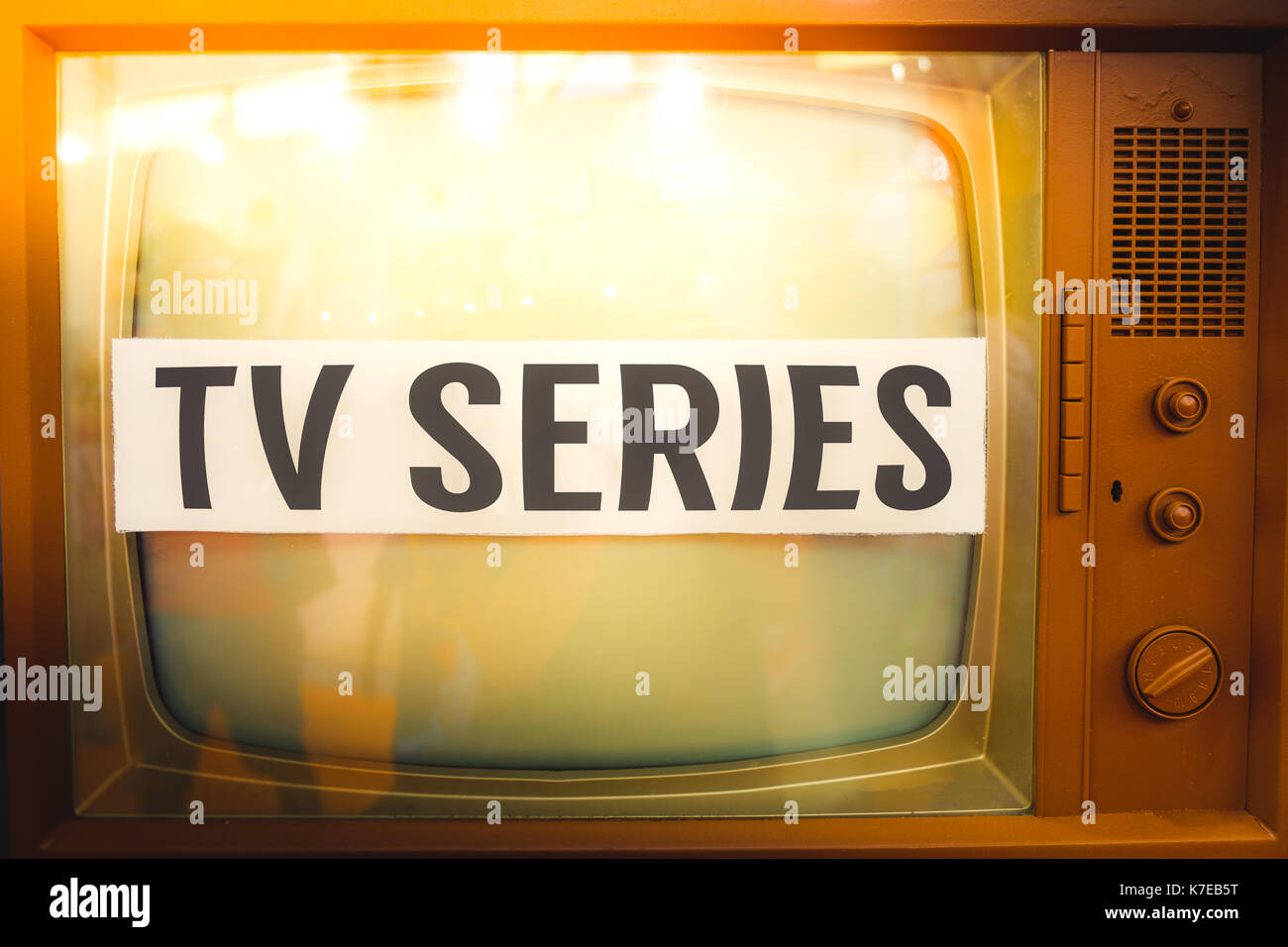 Tv-Serie alte tv Label vintage Stockfoto