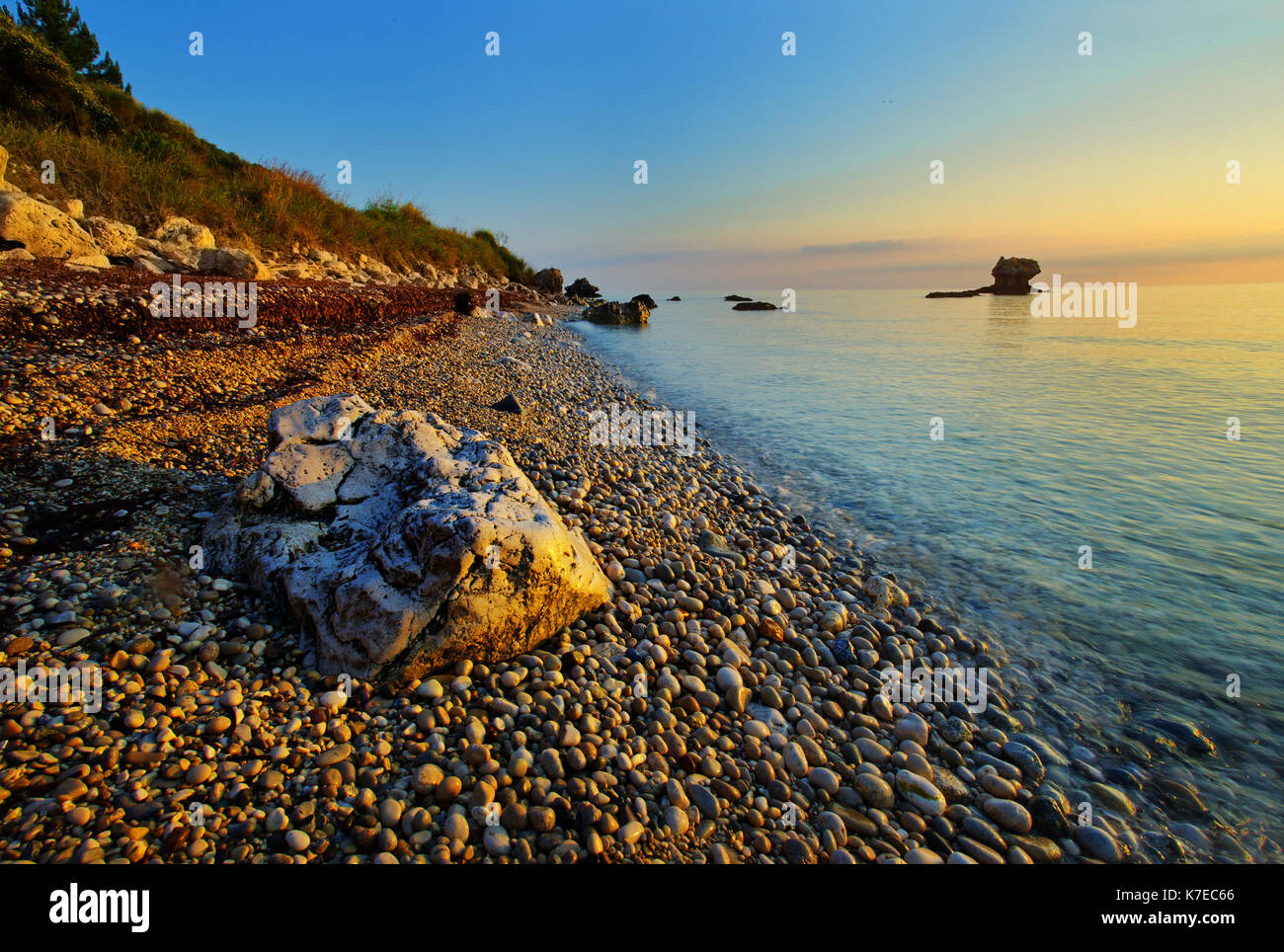 Limenia Beach in der Nähe von Poros, Kefalonia, Griechenland Stockfoto