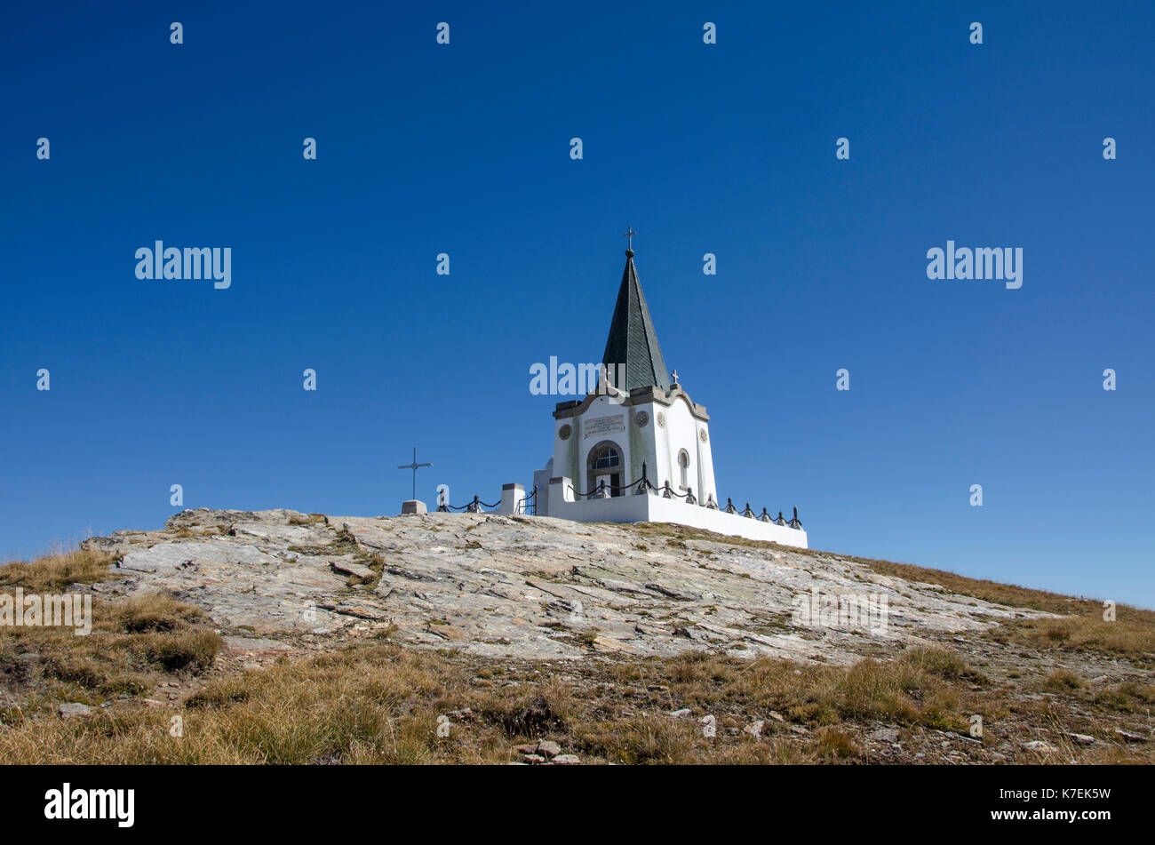 Kajmakcalan Kapelle - WW 1 Lage - Mazedonien - Griechenland Grenze Stockfoto