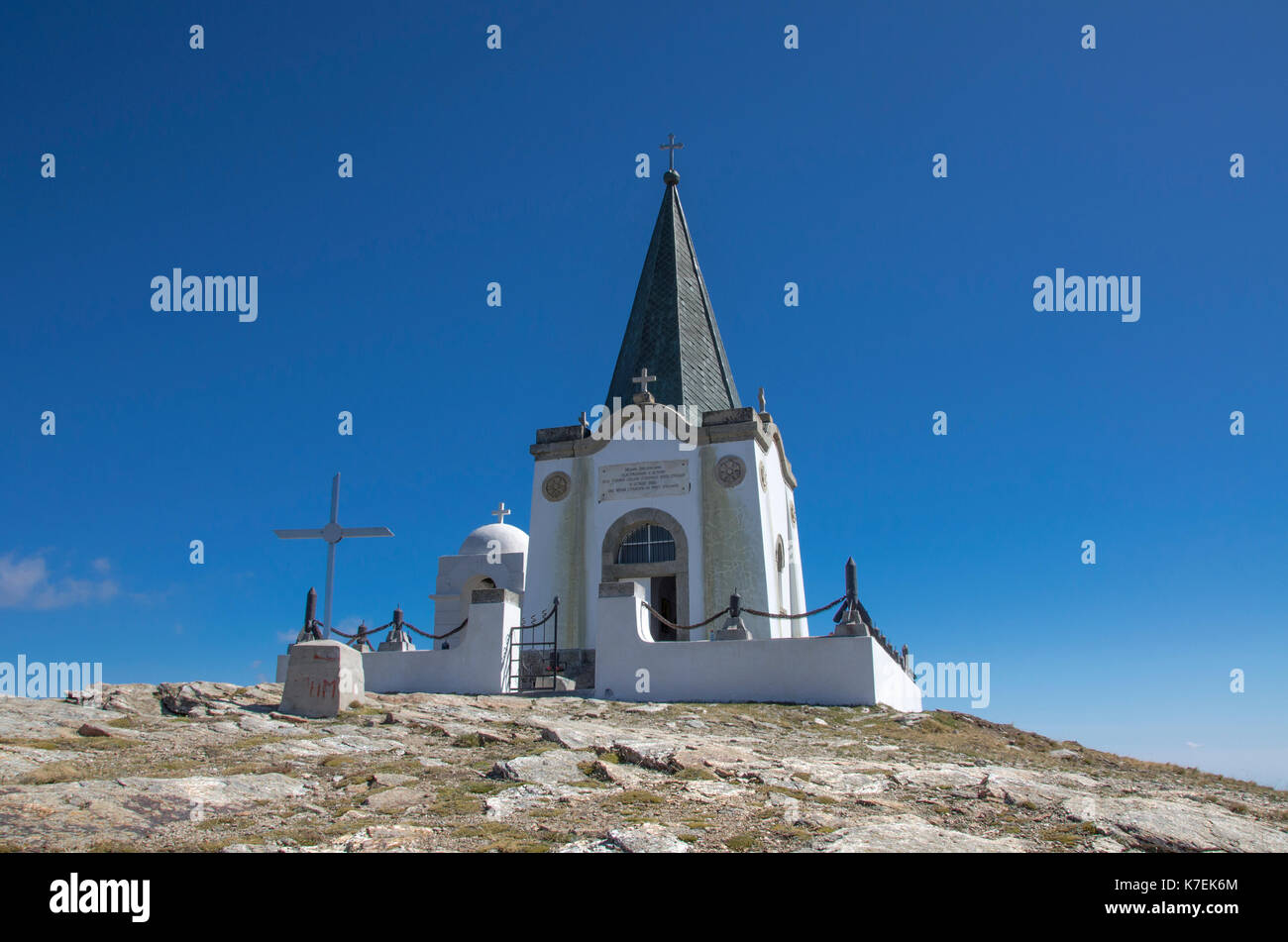 Kajmakcalan Kirche-WW 1 Lage - Mazedonien - Griechenland Grenze Stockfoto