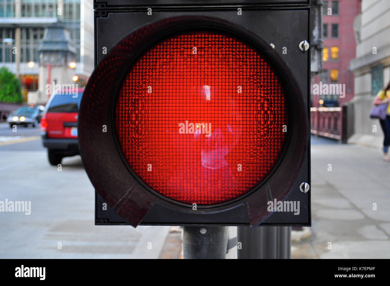 Rotes Licht überbrücken Stockfoto