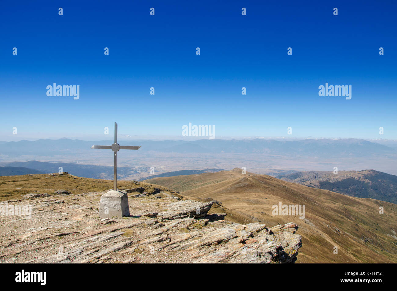 Kreuz - Kajmakchalan-WW 1 Lage - Mazedonien - Griechenland Grenze Stockfoto