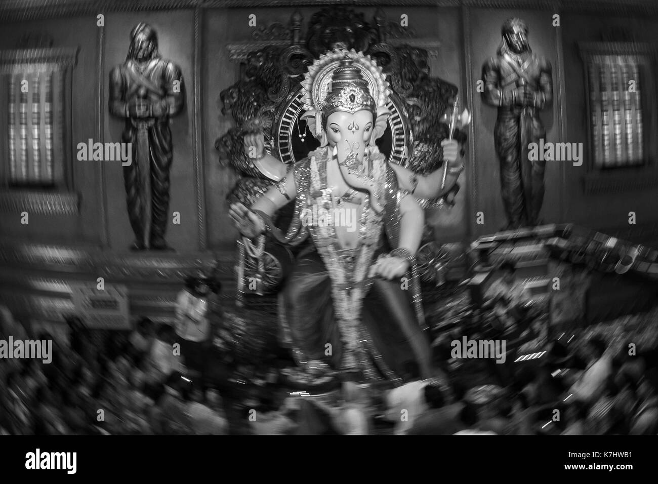 Das Bild der Ganpati oder Elefant vorangegangen Lords Idol, khetwadi, Mumbai, Indien Stockfoto