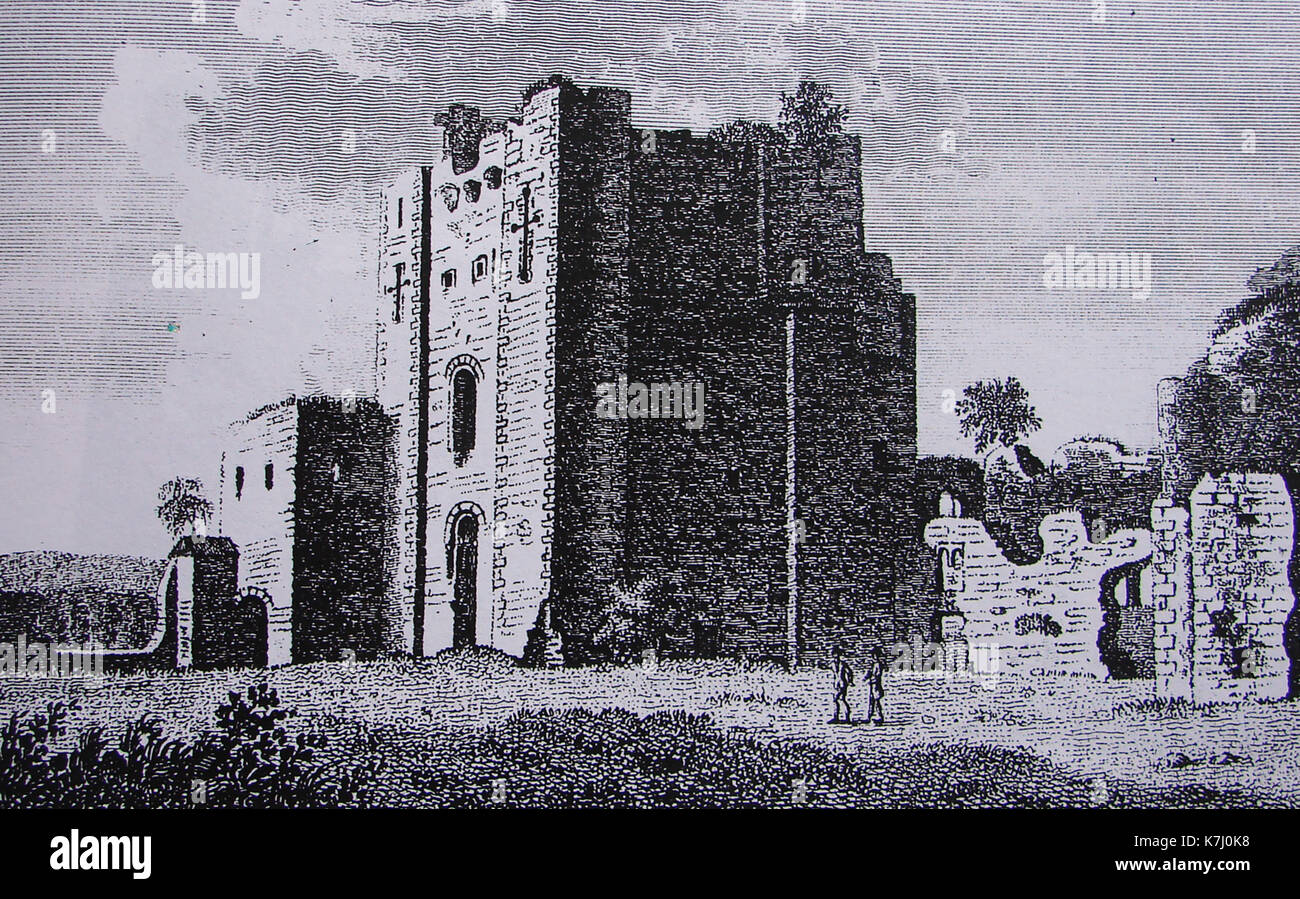 Ein 1775 der Gravur des Brougham Castle, Cumbria, Großbritannien Stockfoto