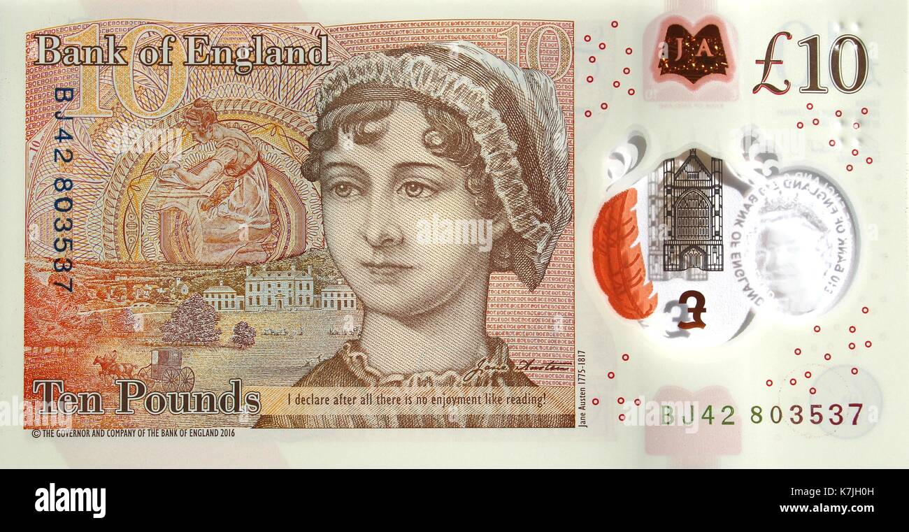 Neue polymer zehn Pfund Hinweis Stockfoto