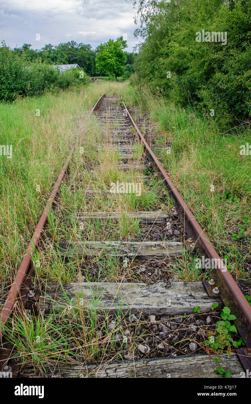 Alte, Eisenbahn, Kleinbettingen aufgegeben, Luxemburg Stockfoto