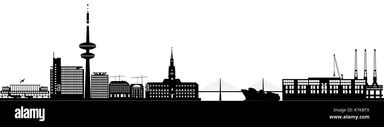 Hamburg City Skyline Deutschland Stockfoto
