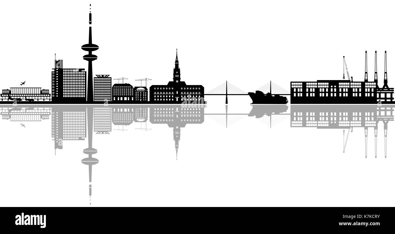 Hamburg City Skyline Deutschland Stockfoto