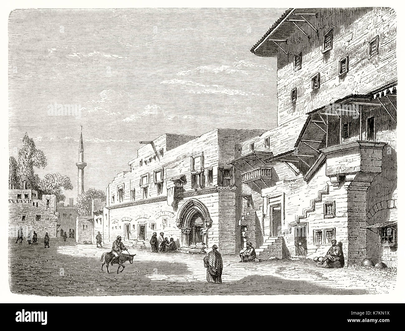 Alte Ansicht der Straße der Juden. Durch Trichon, Publ. bei Le Tour du Monde, Paris, 1862 Stockfoto