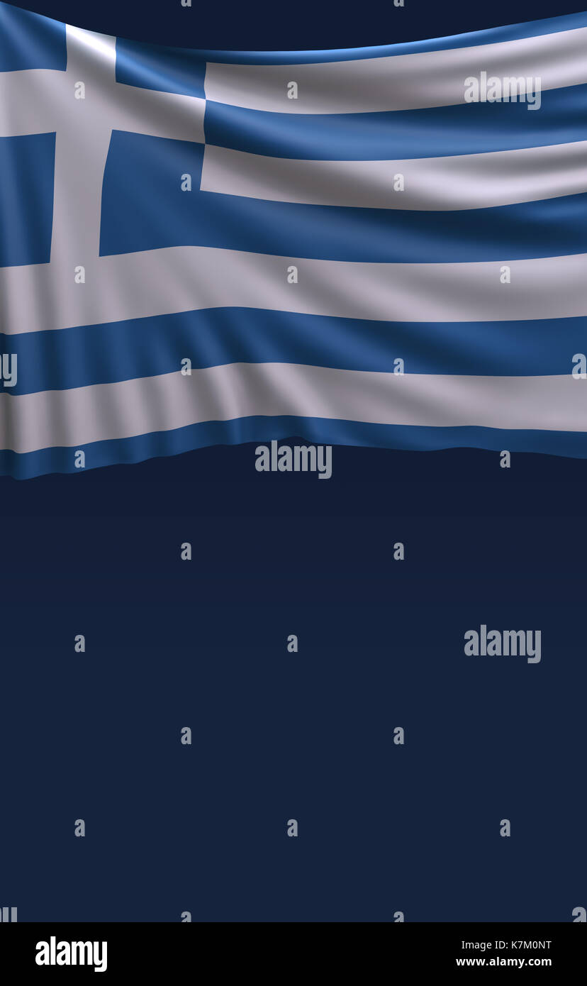 Flagge Griechenland Farben, Griechisch 3D-Markierung (3D Render) Stockfoto