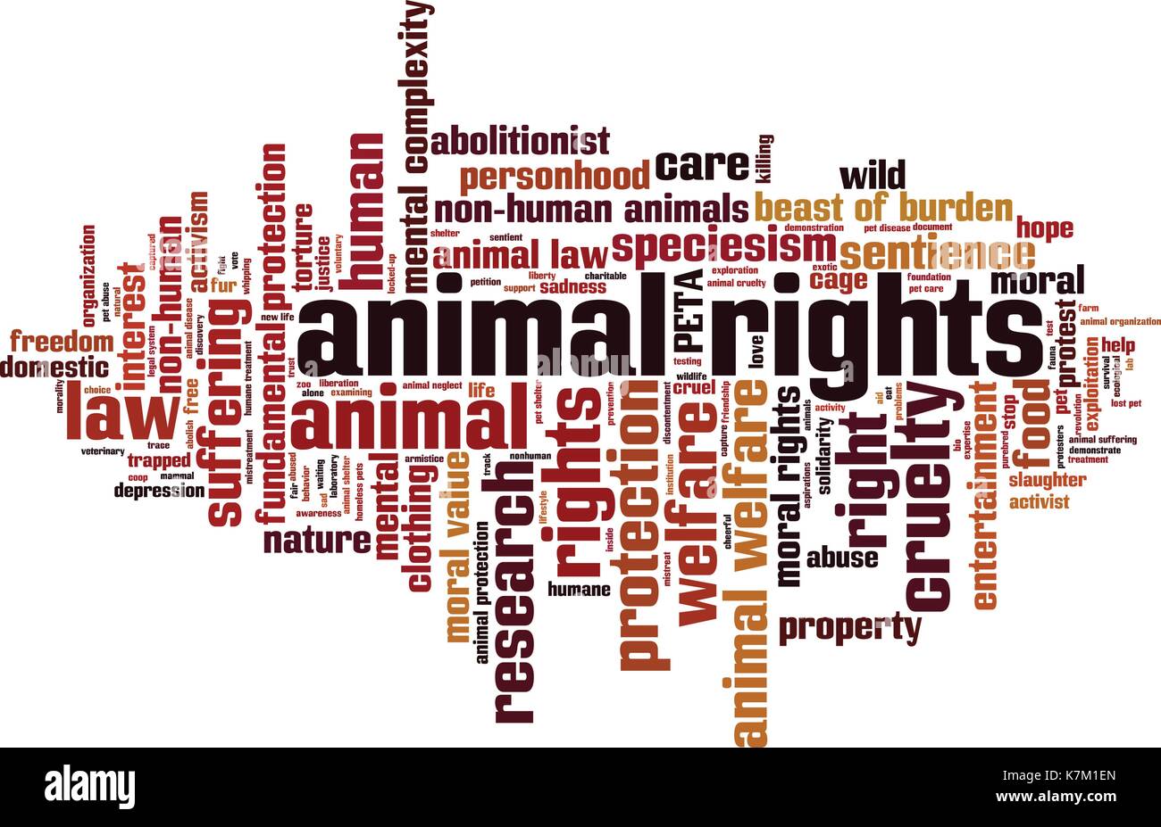 Die Rechte der Tiere Wort cloud Konzept. Vector Illustration Stock Vektor