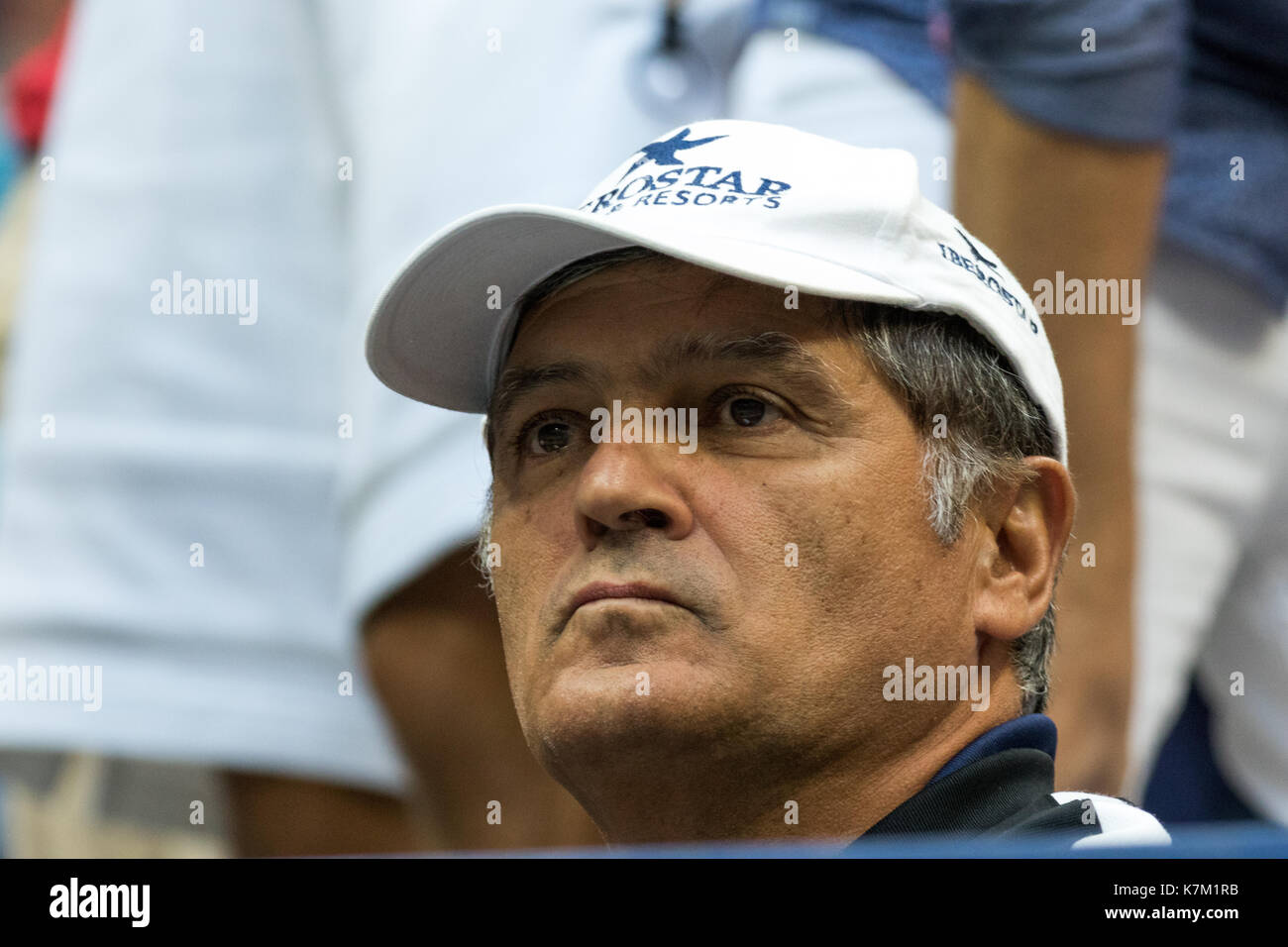 Toni Nadal ist der Onkel und Trainer der Tennisspieler Rafael Nadal (ESP) Sieger der männlichen Singles Finale bei den US Open Tennis Championships 2017 Stockfoto