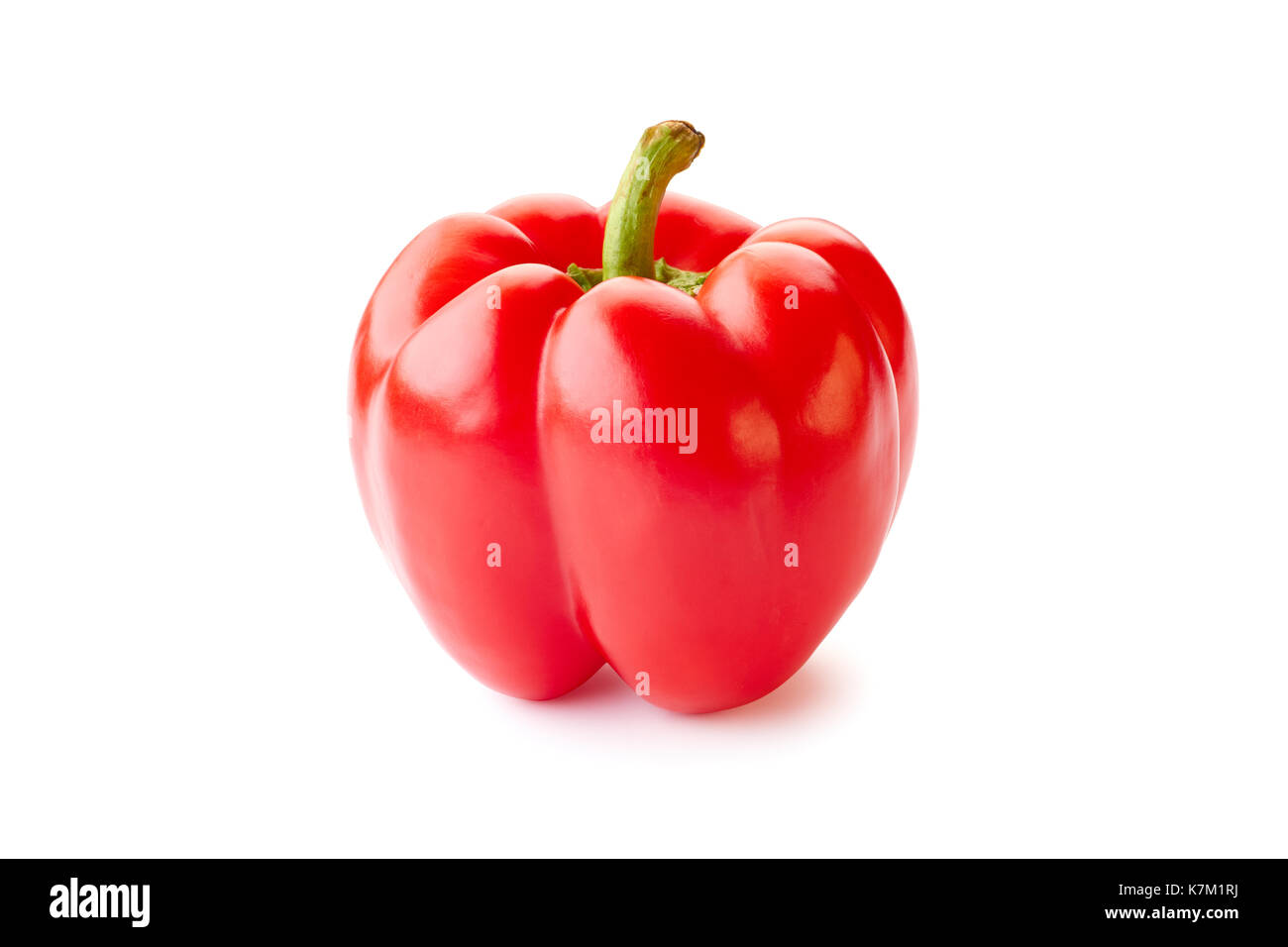Reife rote Paprika über Weiß Stockfoto