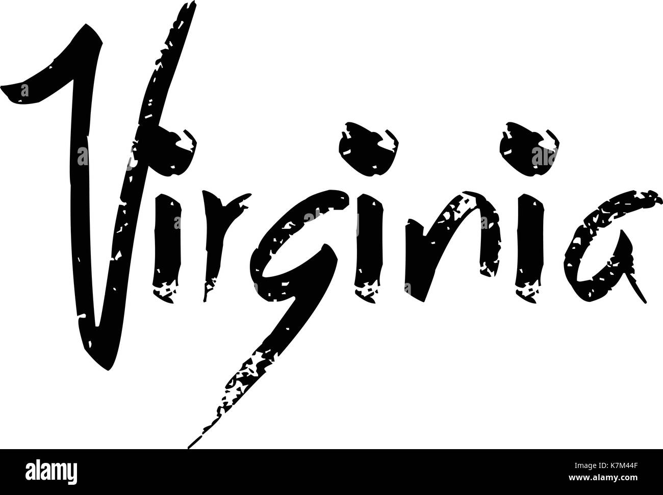 Virginia text Zeichen illustrationon weißer Hintergrund Stock Vektor