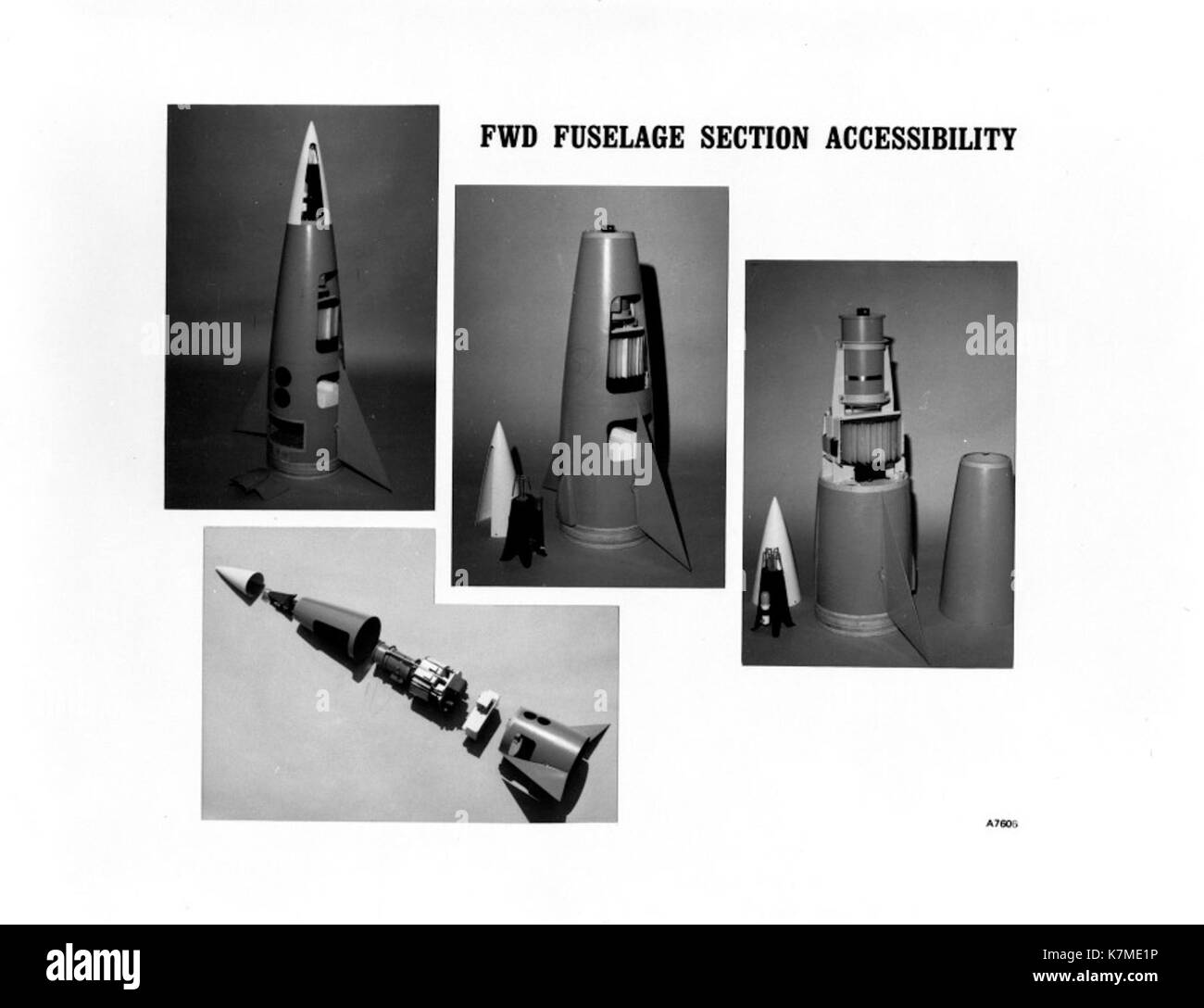 Dieses von Ryan Aeronautical produzierte Luftfahrtbild zeigt fortschrittliche Luftfahrttechnologie, die Flugzeugsysteme und -Strukturen detailliert veranschaulicht und Flugzeugdesign und -Technik betont. Stockfoto