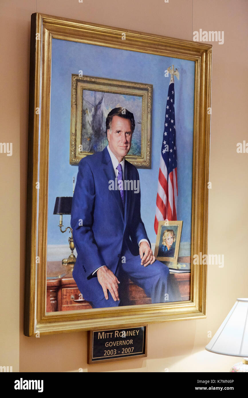 Porträt von Mitt Romney Gouverneur von Massachusetts im Massachusetts State House, Boston, MA, USA Stockfoto