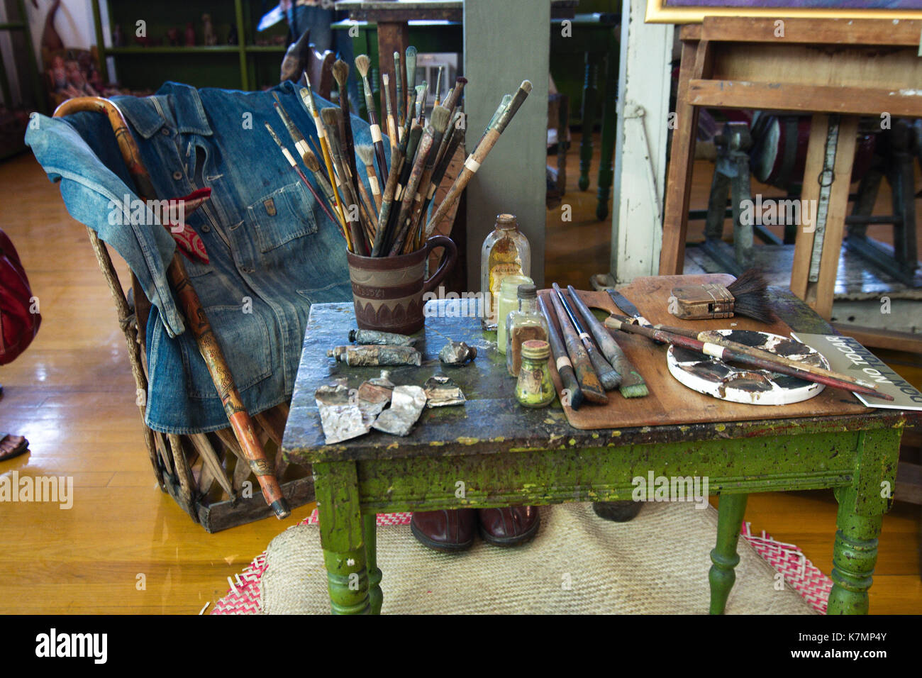 Mexiko City, Mexiko - 2013: Haus Studio Museum von Diego Rivera und Frida Kahlo, in San Angel entfernt. Architekt: Juan O'Gorman. Stockfoto