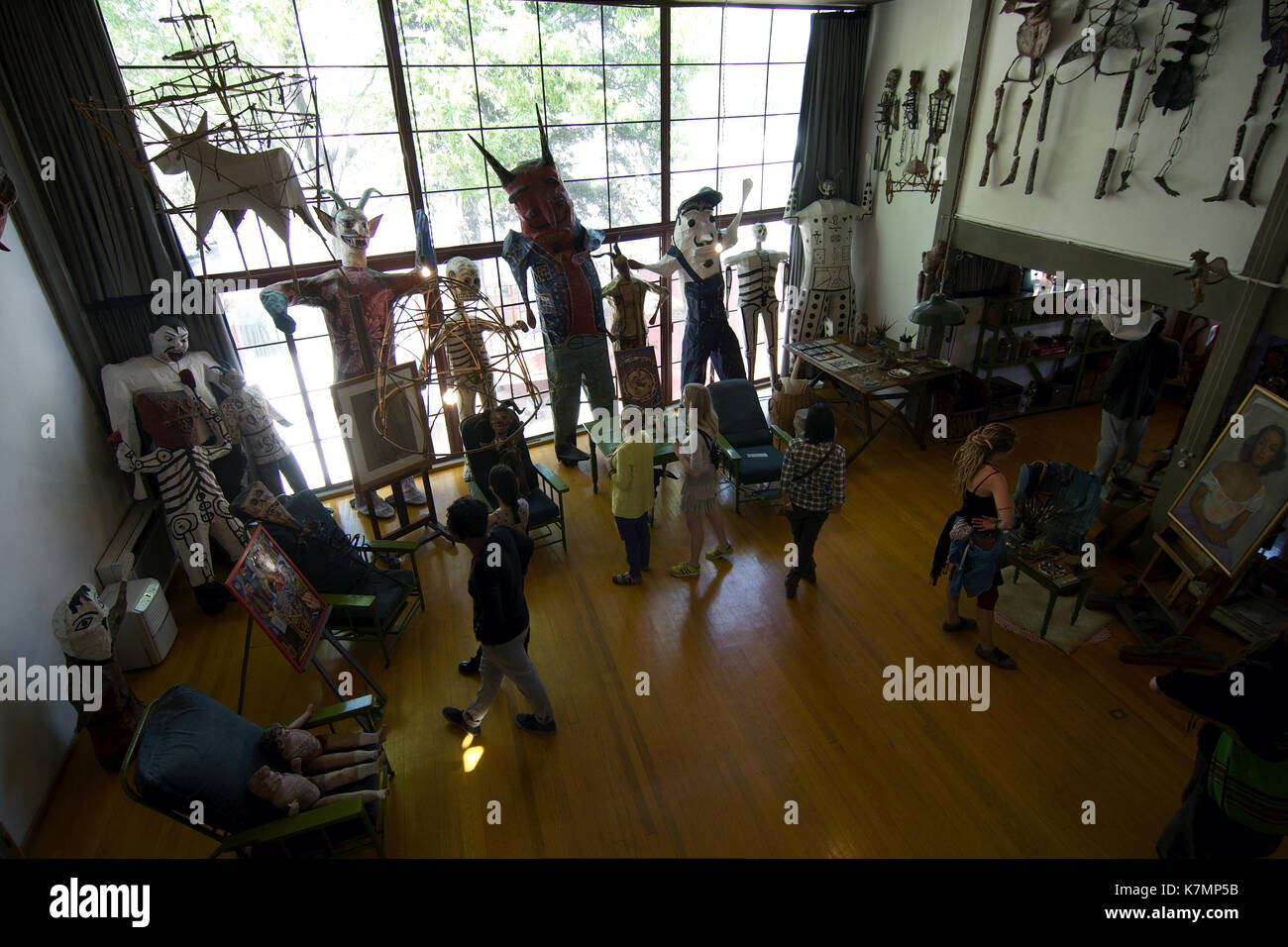 Mexiko City, Mexiko - 2013: Haus Studio Museum von Diego Rivera und Frida Kahlo, in San Angel entfernt. Architekt: Juan O'Gorman. Stockfoto