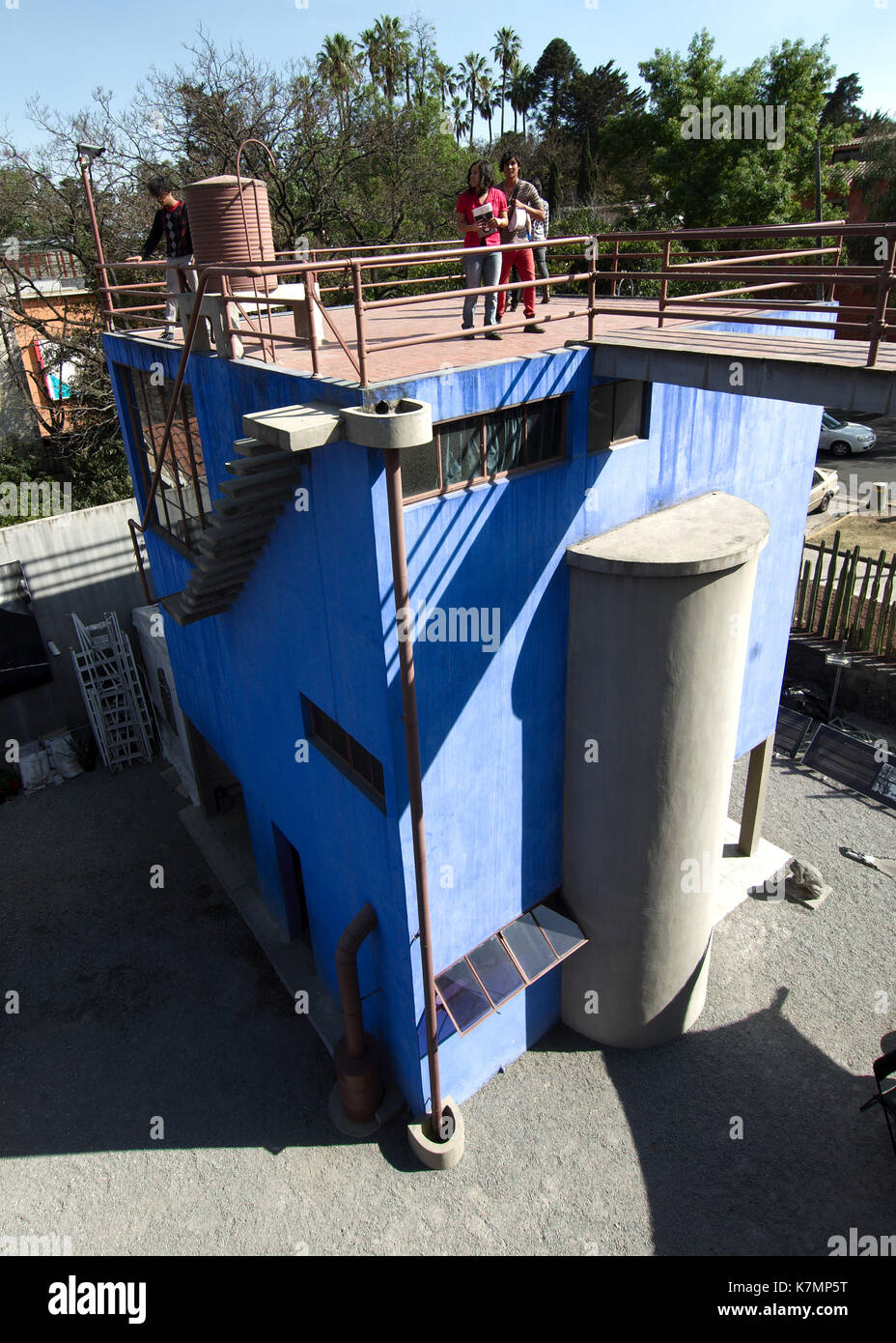 Mexiko City, Mexiko - 2013: Haus Studio Museum von Diego Rivera und Frida Kahlo, in San Angel entfernt. Architekt: Juan O'Gorman. Stockfoto