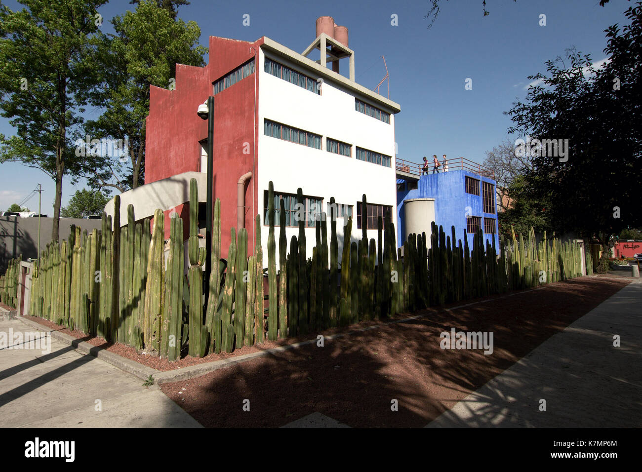 Mexiko City, Mexiko - 2013: Haus Studio Museum von Diego Rivera und Frida Kahlo, in San Angel entfernt. Architekt: Juan O'Gorman. Stockfoto