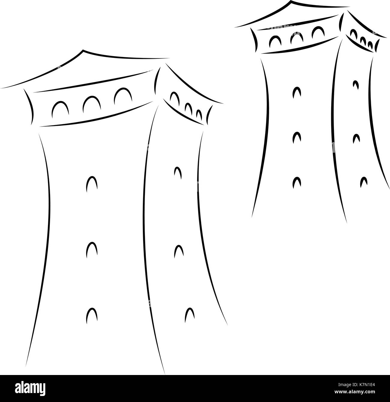 Svan Türme in Georgien Stock Vektor