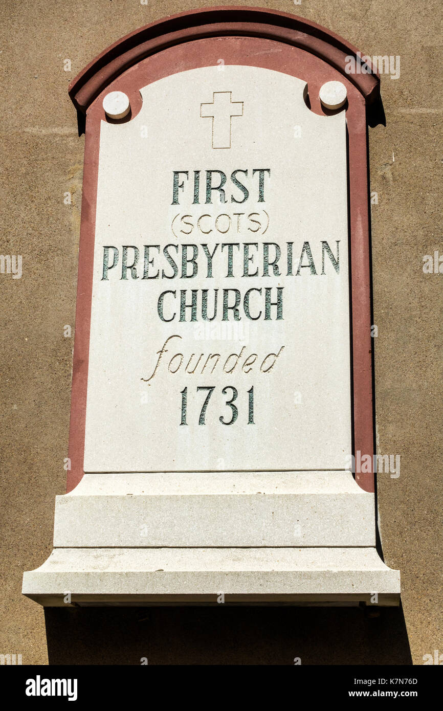 Charleston South Carolina, historische Innenstadt, First Scots Presbyterian Church, Außenansicht, SC170516010 Stockfoto