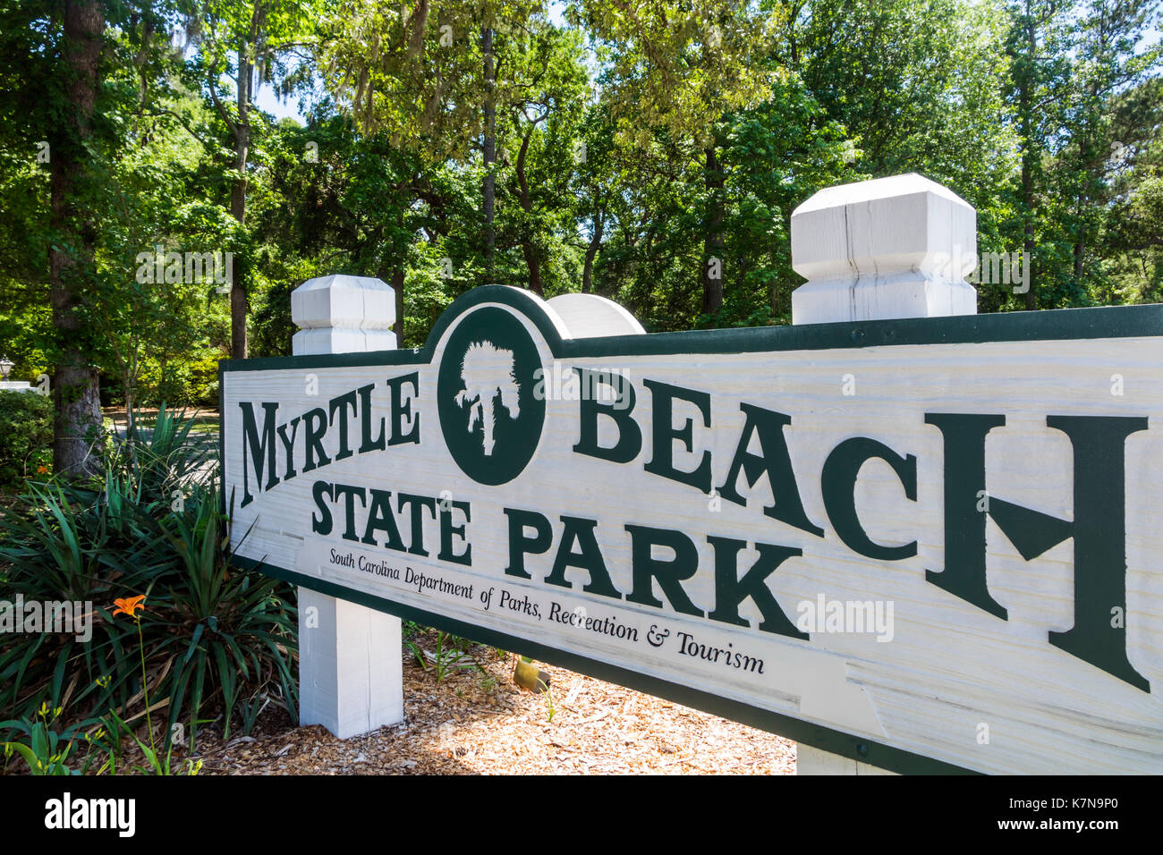 Myrtle Beach South Carolina, Myrtle Beach State Park, Eingangsschild, SC170516128 Stockfoto