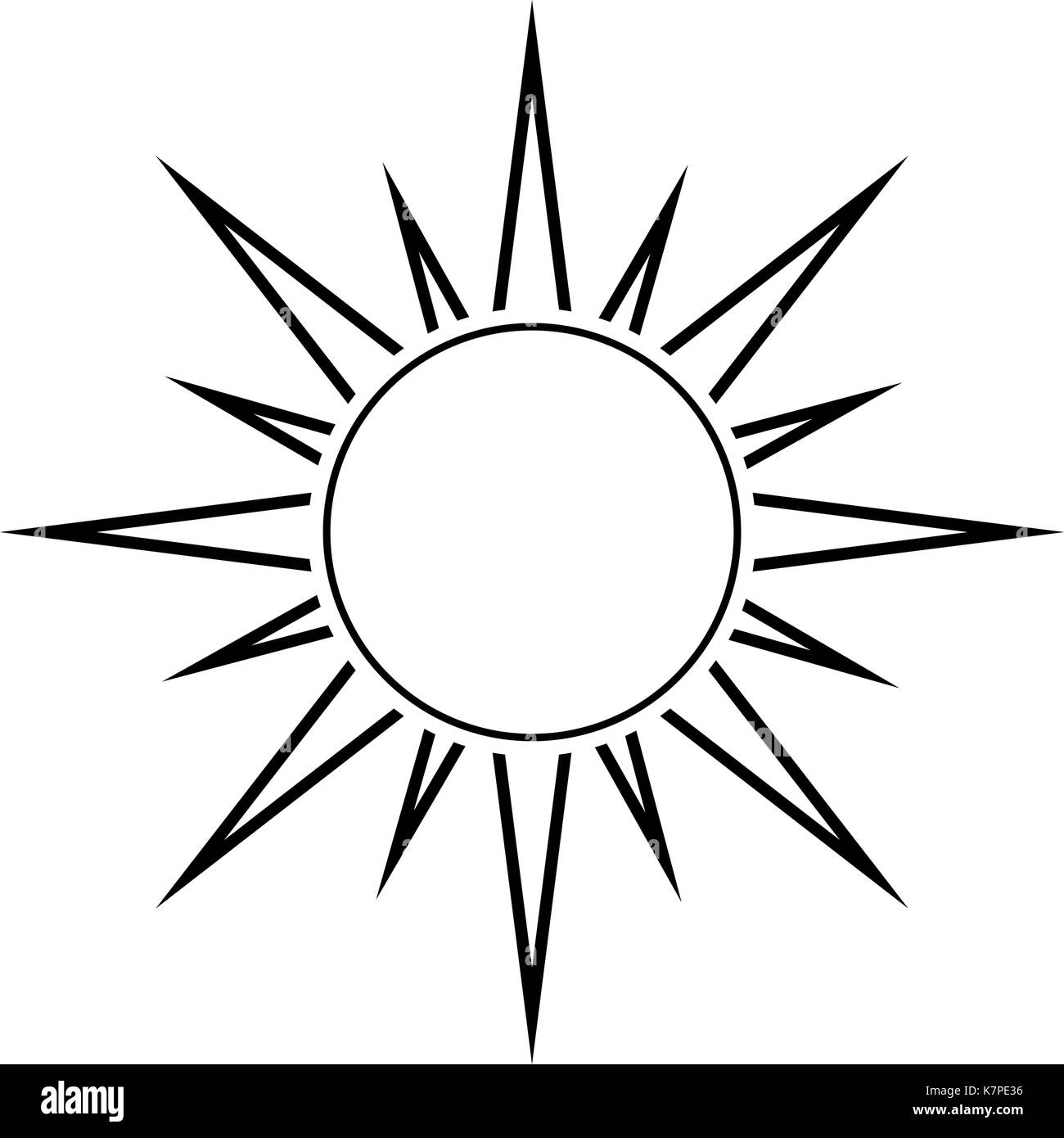 Sun silhouette Vektor symbol Icon Design. Schöne Abbildung auf weißem Hintergrund Stock Vektor Sun silhouette Vektor symbol Icon Design. Schöne Abbildung auf weißem Hintergrund Stock Vektor