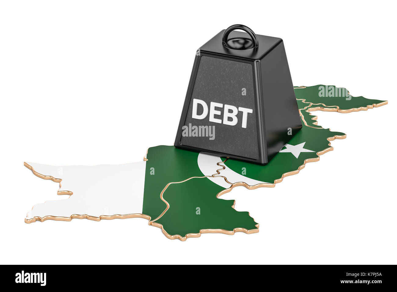 Die pakistanischen Verschuldung und Haushaltsdefizit, Finanzkrise Konzept, 3D-Rendering Stockfoto