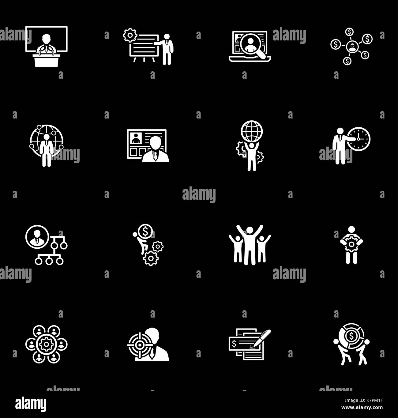 Flaches Design Business Icons Set. Stock Vektor
