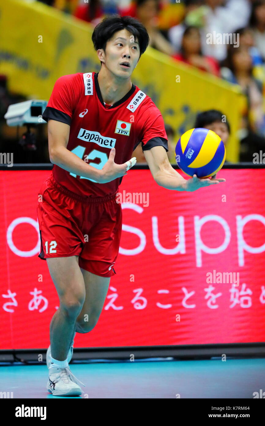 Shohei Yamamoto (JPN), 16. SEPTEMBER 2017 - Volleyball: FIVB World Grand Champions Cup 2017 Männer Match zwischen Japan 1-3 Iran im Osaka Municipal Central-Gymnasium in Osaka, Japan. (Foto von Naoki Nishimura/LBA SPORT) Stockfoto