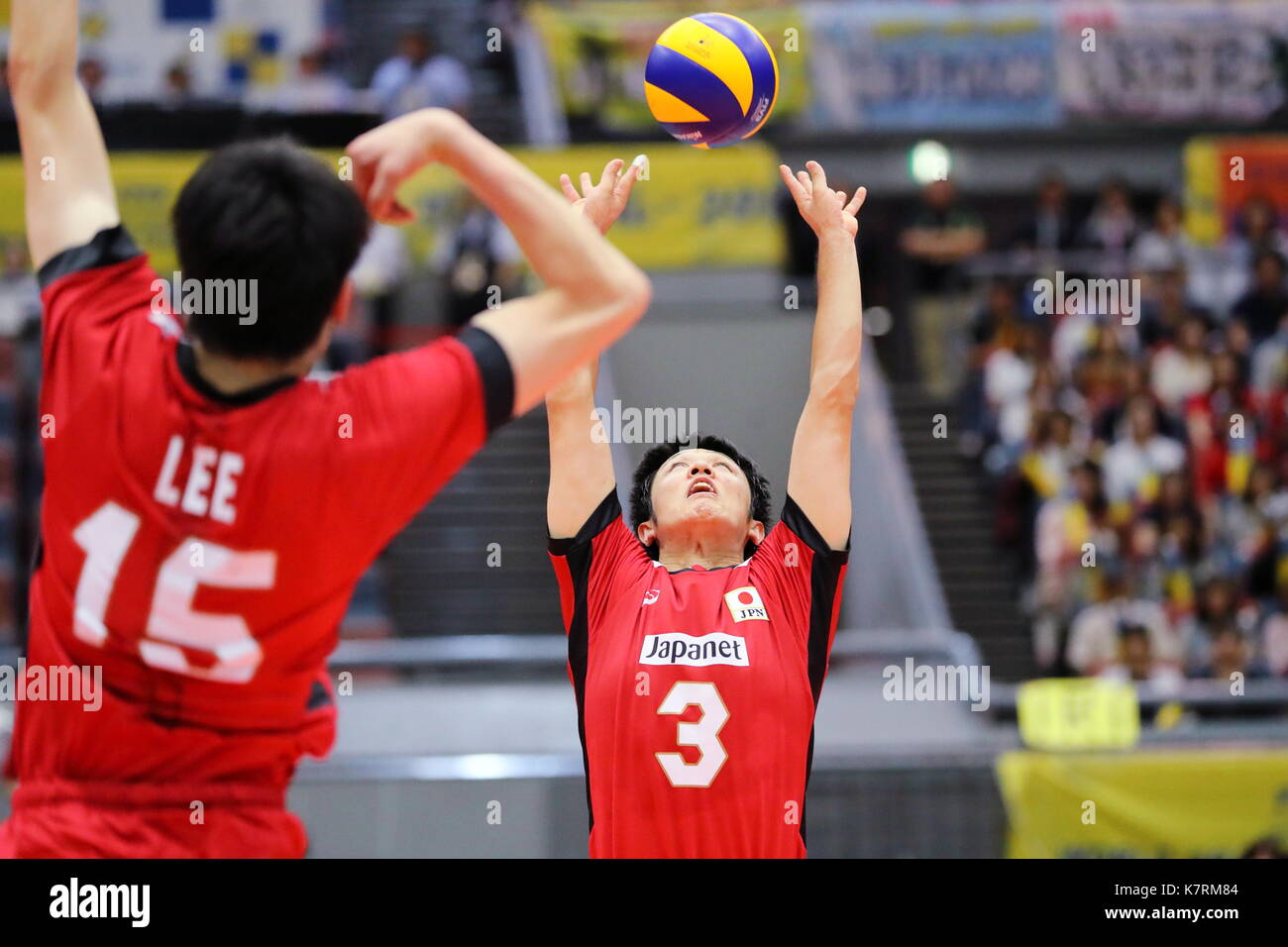 Naonobu Fujii (JPN), 16. SEPTEMBER 2017 - Volleyball: FIVB World Grand Champions Cup 2017 Männer Match zwischen Japan 1-3 Iran im Osaka Municipal Central-Gymnasium in Osaka, Japan. (Foto von Naoki Nishimura/LBA SPORT) Stockfoto