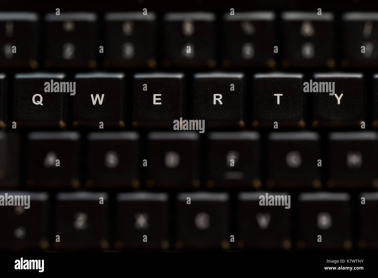 Detail einer QWERTZ-Tastatur. Stockfoto