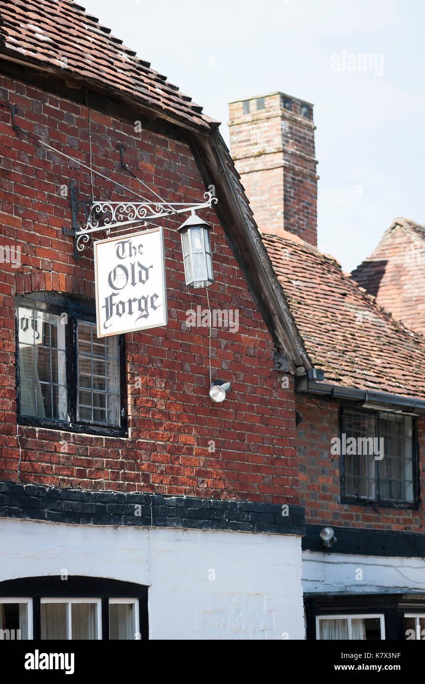 Die alte Schmiede Zeichen. Storrington, West Sussex, England, Vereinigtes Königreich Stockfoto