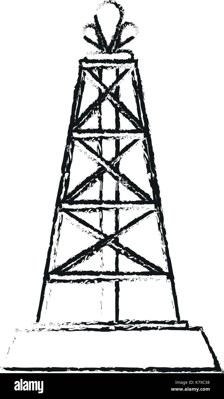 Extraktion Plattform Ölindustrie icon image Stock Vektor